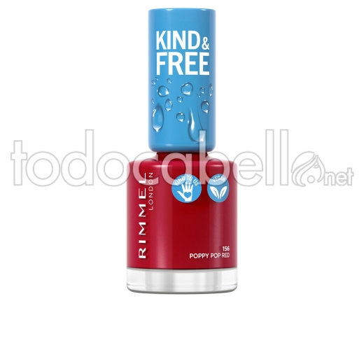 Rimmel London Kind & Free Nail Polish ref 156-poppy Pop Red 8 Ml