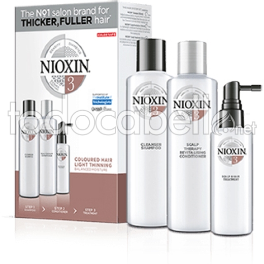 Wella NIOXIN Kit Sistema Nº3 ( Champú 150ml + Acondicionador 150ml + Tratamiento 50ml)