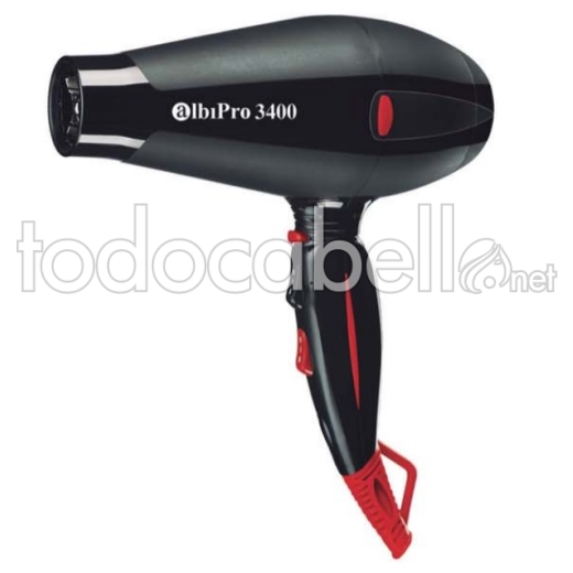 AlbiPro 3400. Asciugacapelli professionale ionico-tormalina nera / rossa 2000W