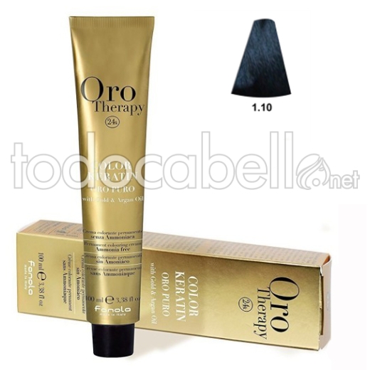 Fanola Tinte Oro Therapy "Senza ammoniaca" 1.0 Bluastro Nero 100ml