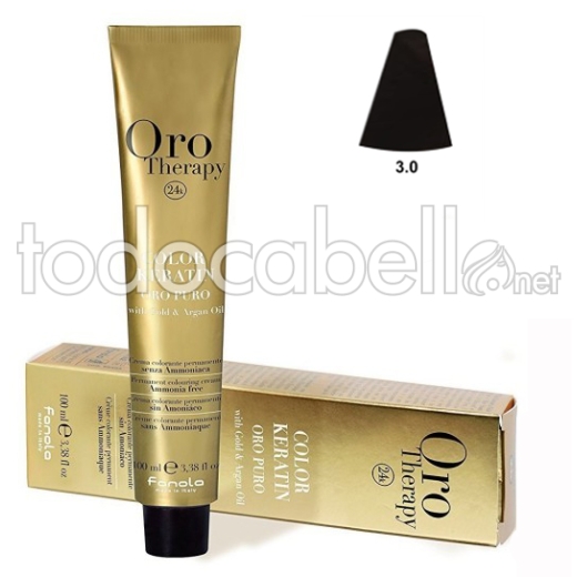 Fanola Tinte Oro Therapy "Senza ammoniaca" 3.0 Marrone Scuro 100ml