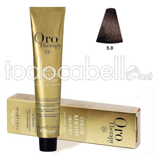 Fanola Tinte Oro Therapy "Senza ammoniaca" 5.0 Castagna chiara 100ml