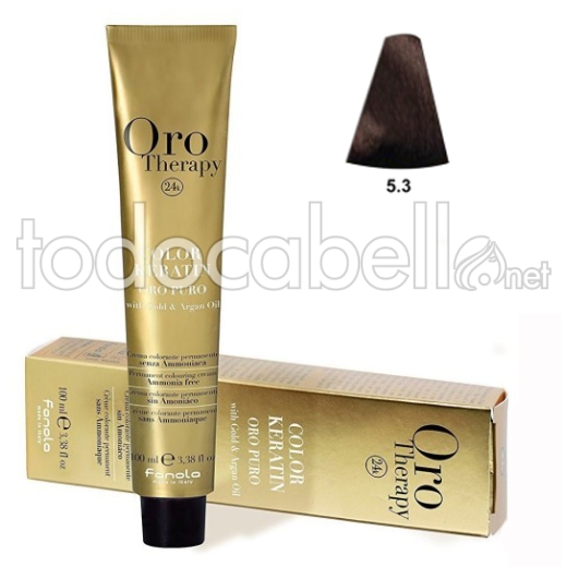 Fanola Tinte Oro Therapy "Senza ammoniaca" 5.3 Castagna chiara d'oro 100ml
