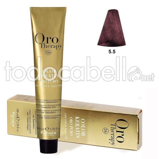 Fanola Tinte Oro Therapy "Senza ammoniaca" 5.5 Castagna chiara caoba 100ml