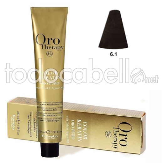 Fanola Tinte Oro Therapy "Senza ammoniaca" 6.1 Biondo scuro cenere 100ml