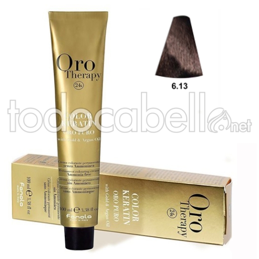 Fanola Tinte Oro Therapy "Senza ammoniaca" 6.13 Biondo scuro Beige 100ml