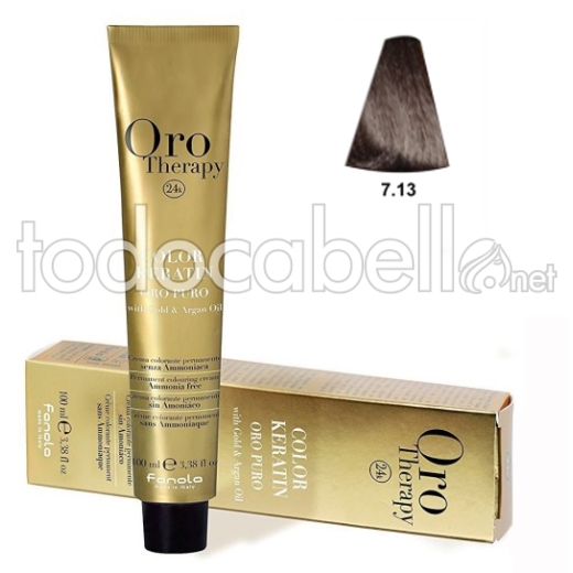 Fanola Tinte Oro Therapy "Senza ammoniaca" 7.13 Beige blond 100ml