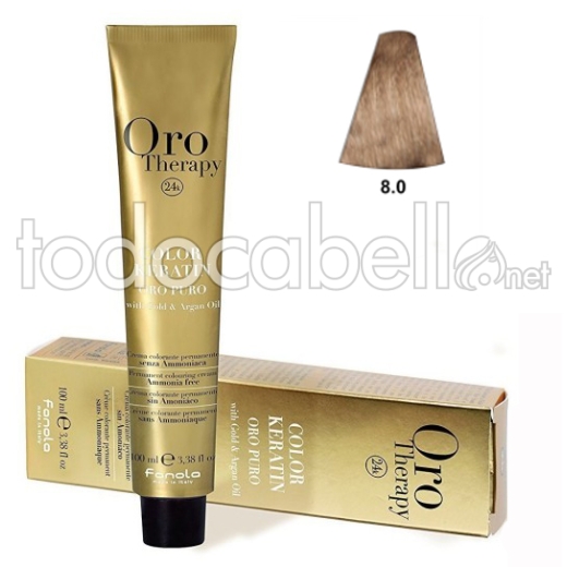 Fanola Tinte Oro Therapy "Senza ammoniaca" 8.0 Biondo chiaro 100ml