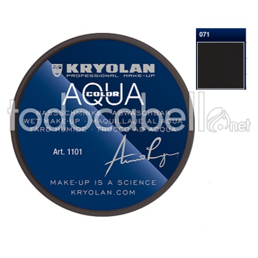071 Aquacolor Kryolan Deep Black trucco 8ml dell'acqua e del corpo ref: 1101