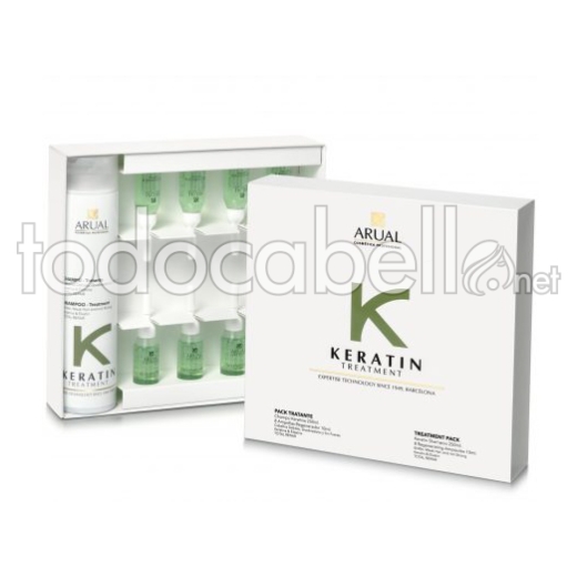 Arual Keratin Treatment Regenerator Hair Debiles Champu 250 ml + Fiale 8x10 ml
