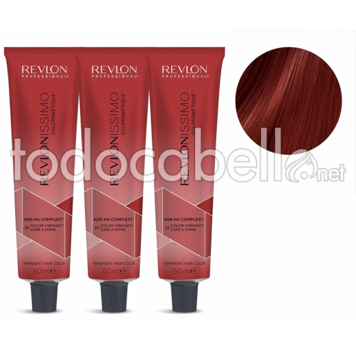 Revlon PACK 3 TINTES Revlonissimo Colorsmetique 55.64 C5 cobrizo intenso 60ml rosso scuro.