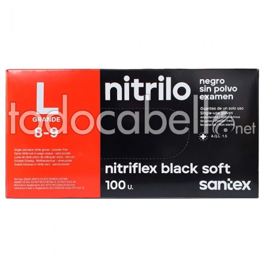 Nitriflex Black Nitrile Gloves size L box 100 units