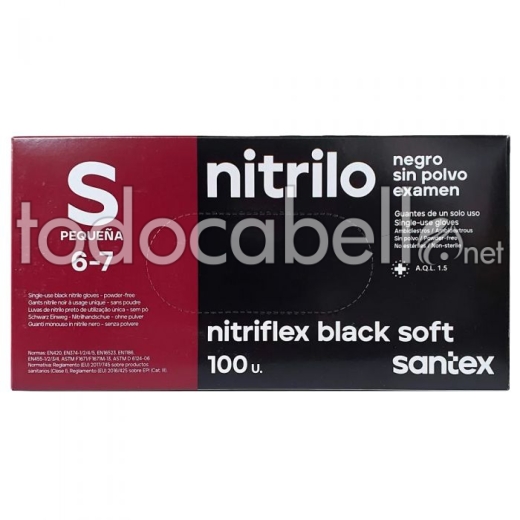 Nitriflex Black Nitrile Gloves size S box 100 units