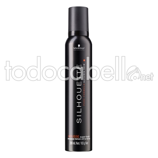 Pure Schwarzkopf Silhouette Mousse.  Schiuma Extra Strong 200ml Hold.