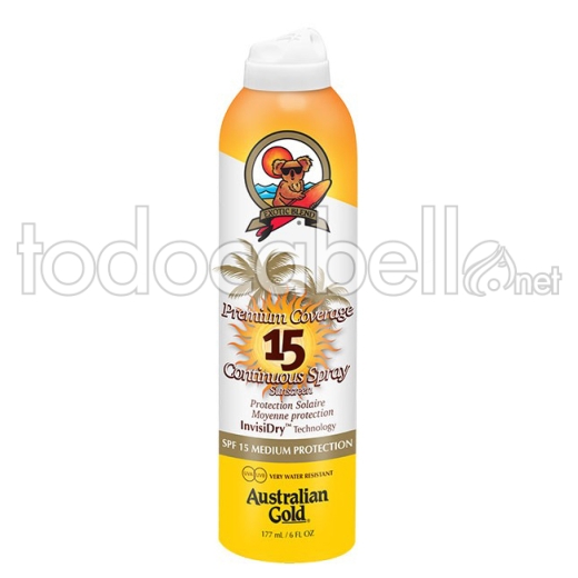 Australian Gold SPF 15 continua Copertura Premium Spray 177ml
