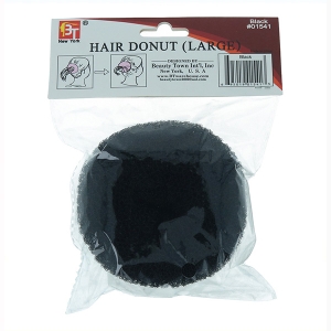 Beauty Town Hair Donut-relleno Moño Largo Negro (01541)