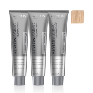 Revlon PACK 3 TINTES Revlonissimo tingere Colorsmetique 9.23 Very Light Blonde Pearly Beige 60ml.