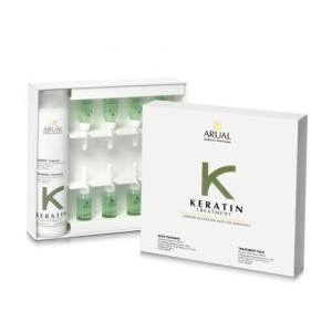 Arual Keratin Treatment Regenerator Hair Debiles Champu 250 ml + Fiale 8x10 ml