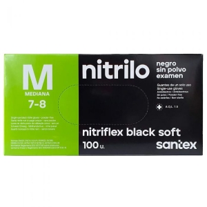 Nitriflex Black Nitrile Gloves size M box 100 units